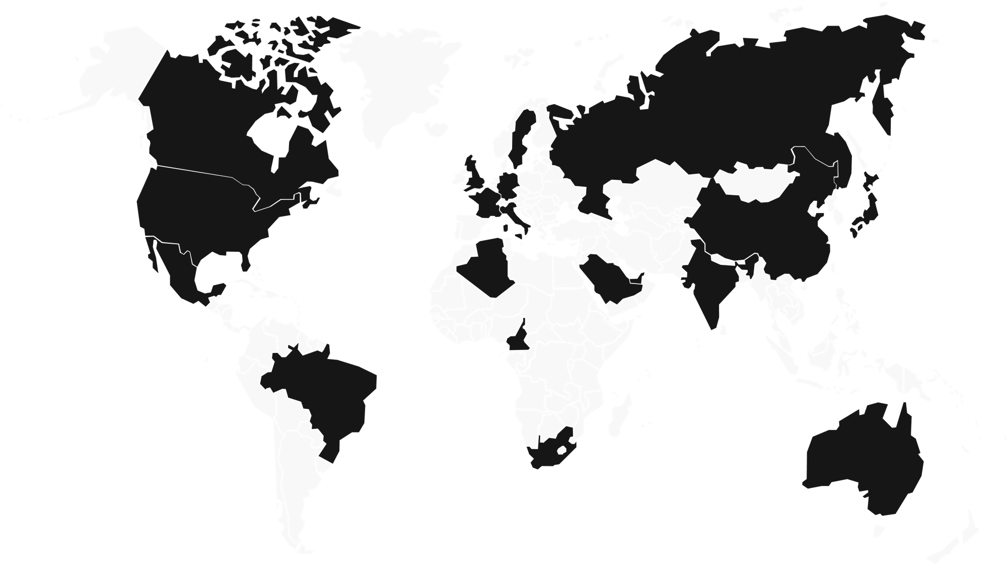 World map highlighting the countries where STAAL, its founders and their project managers have delivered projects